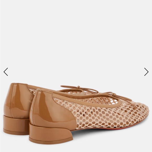 Christian Louboutin Beige Sweetie Jane Mesh Ballet Flat 37 - Picture 2 of 15